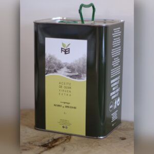 Lata de aceite de oliva virgen extra ecológico coupage Morrut y Arbequina de Agro Beltrán